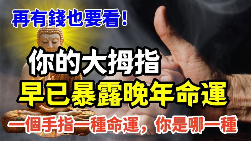 再有錢再忙也要看！你的大拇指早已暴露晚年命運，一個手指一種命運，進來看看你是哪一種