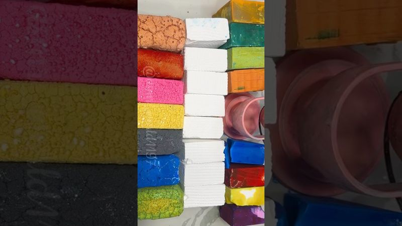 Fresh Patterned Blocks #rainbowsoap #oddlysatisfying #relax #gymchalkasmr #crushingtime