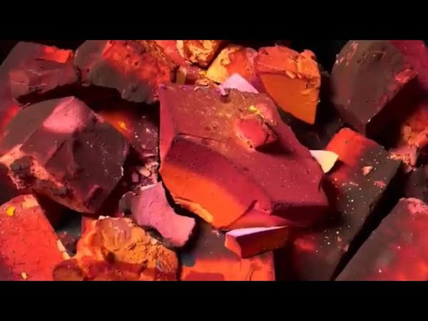 Red Orange Dyed Fresh Floury Chalk