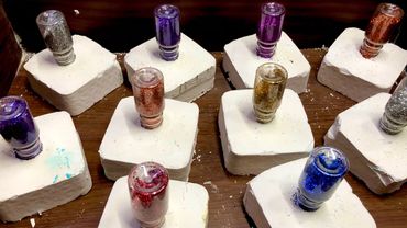 EBA blocks with glitter|| gym chalk || oddly satisfying video 