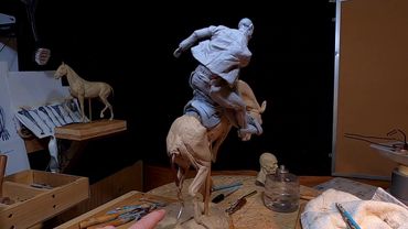 A BURR UNDER THE SADDLE BLANKET   Finalizing the Cowboy's Head and Working on his Coat