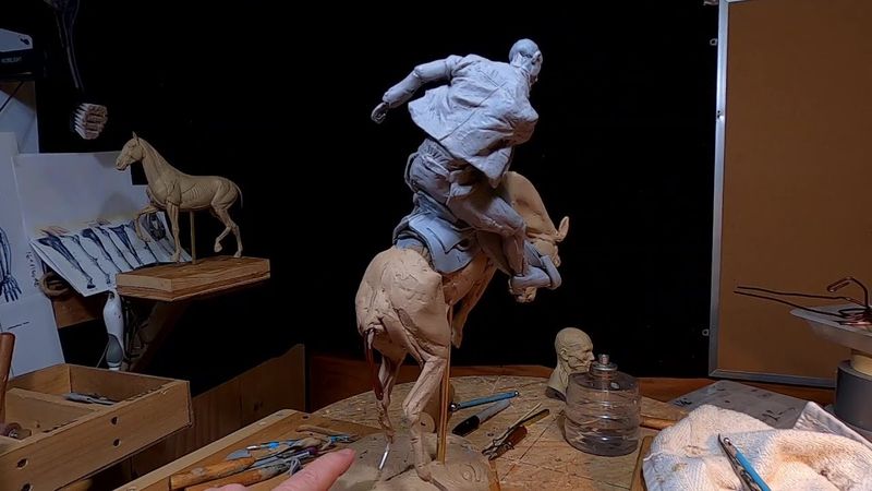 A BURR UNDER THE SADDLE BLANKET   Finalizing the Cowboy's Head and Working on his Coat