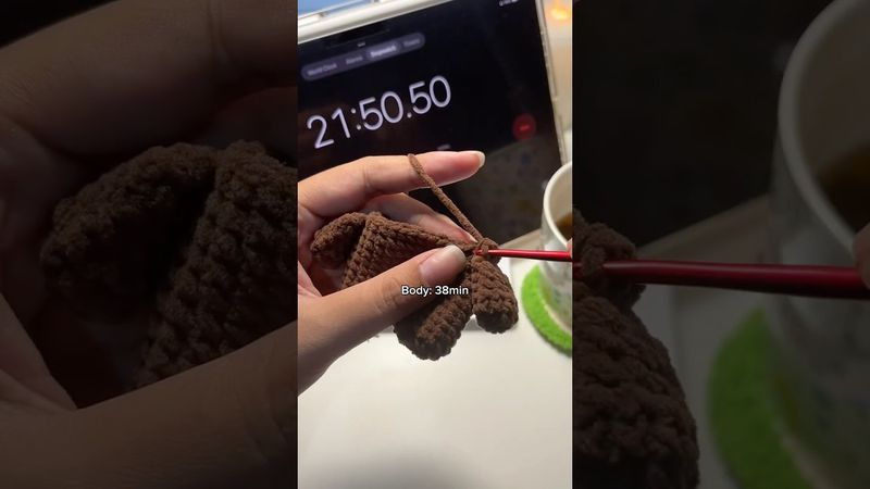 It’ll only take you 2hr max😳 #crochet #amigurumi #diycrafts #crochetbear #yarn