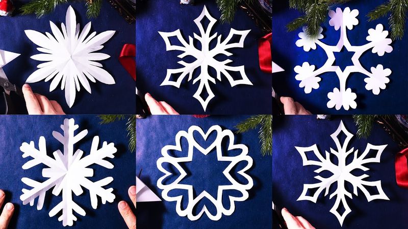 ✂️ Простая снежинка из бумаги своими руками | 5 идей новогоднего декора