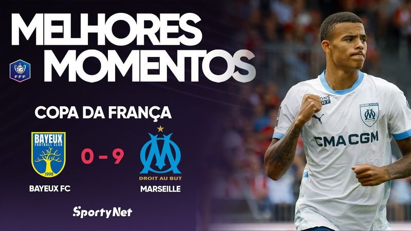 SHOW DO MARSEILLE! Greenwood Brilha - Melhores Momentos FC Bayeux 0 x 9  Olympique Marseille