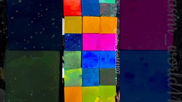 Vivid Dyed Blocks #crushingtime #slimevideos #relax #oddlysatisfying #crunchy