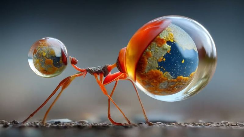 AI Pika Keyframe Video - Organic shapes in orange