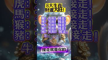 8大生肖財運大旺！接走就是你的  #生肖 #運勢  #玄學 #風水 #命理