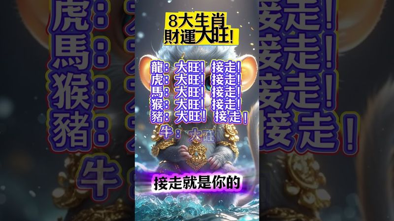 8大生肖財運大旺！接走就是你的  #生肖 #運勢  #玄學 #風水 #命理