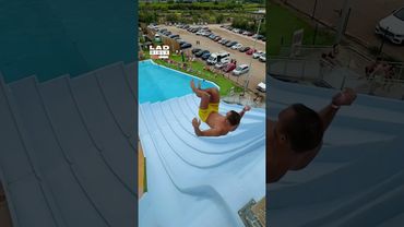 This is a wild way to ride a waterslide 🫣 (🎥: ViralHog)