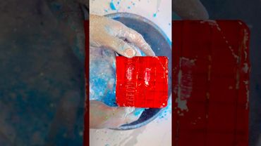 Red block #relax #crushingtime #oddlysatisfying #rainbowsoap #crunchycrumbles #satisfying #crunchy