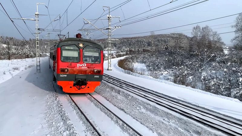Trains de marchandises russes en hiver | Locomotive | Trains électriques en Sibérie | Chemin de fer
