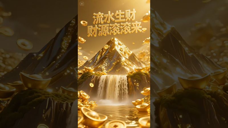 《流水生财》水生财！财源滚滚来！接了！转发！功德无量！#正能量 #運勢 #財運 #发财 #转运 #水为财 #国学文化 #传统文化