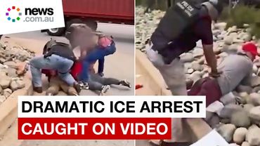 Moment ICE agents pile on alleged illegals after tip-off