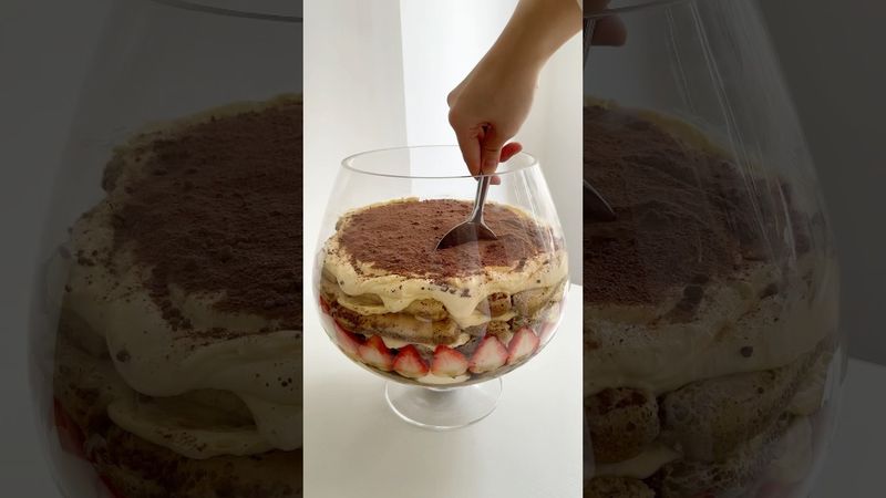 Make giant tiramisu with me #asmr #food #cake #dessert #tiramisu #asmrfood #baking #chocolate