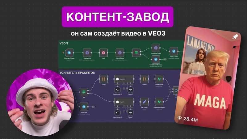 Как создать VEO 3 агента за 20 минут С НУЛЯ [шаблон N8N]