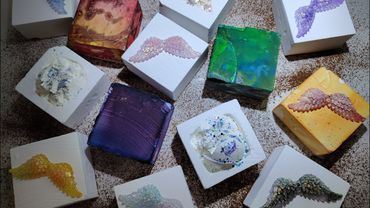 Dyeing gym chalk丨Angel's wings‌丨夹心粉笔街区