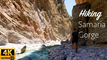 Hiking Samaria Gorge in Crete 4K (relaxing nature ASMR)