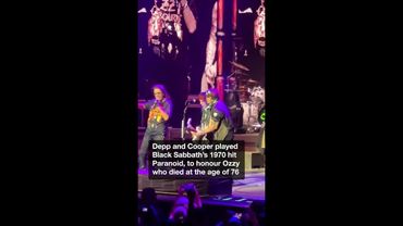 Johnny Depp Joins Alice Cooper on stage in tribute to Ozzy Osbourne
