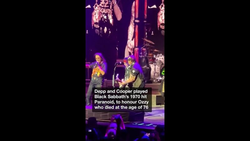 Johnny Depp Joins Alice Cooper on stage in tribute to Ozzy Osbourne