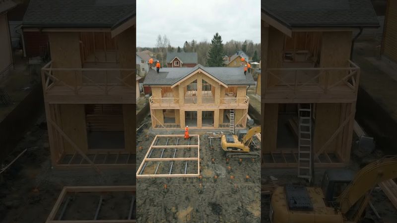 От нуля до дома за 20 секунд! Сколько времени заняло строительство? #construction #design #home