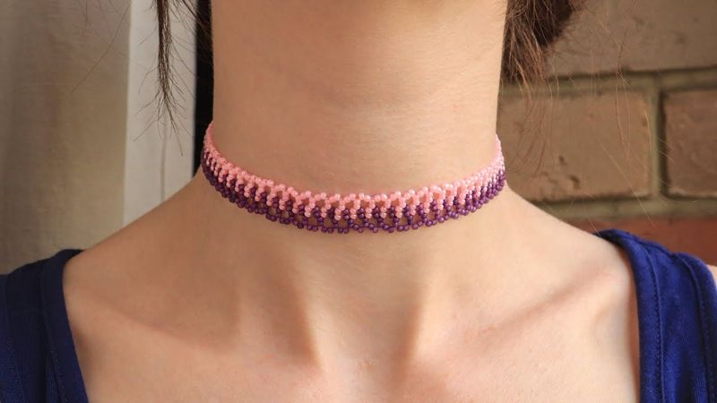 Простой чокер из бисера для начинающих