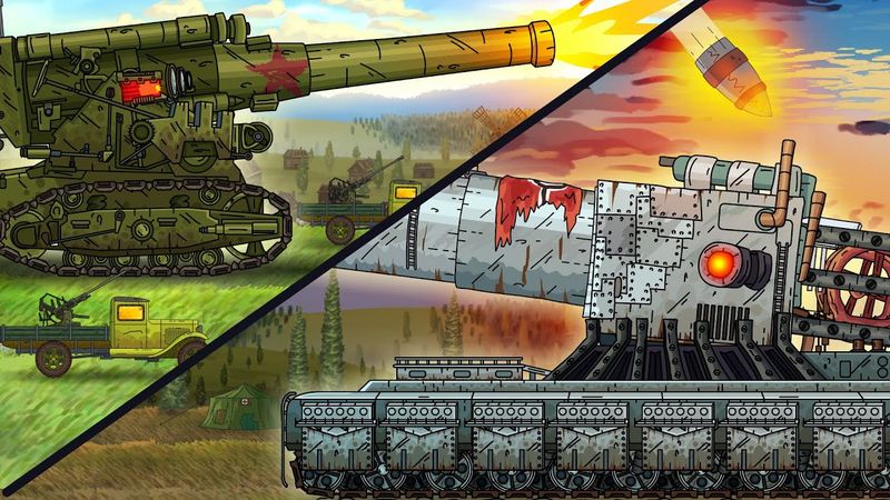 Soviet Mortar-Monster vs Gustav - Cartoons about tanks