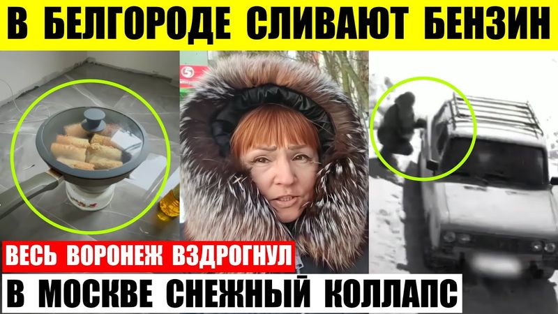 В Белгороде друг у друга сливают бензин. Весь Воронеж вздрогнул. В Москве снежный коллапс.