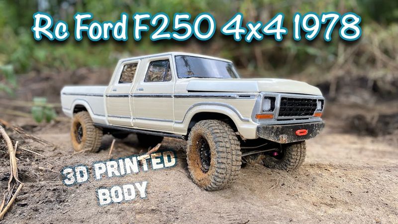 RC Ford F250 Crewcap 4x4 - 3D Printed RC BODY - Custom offroad truck