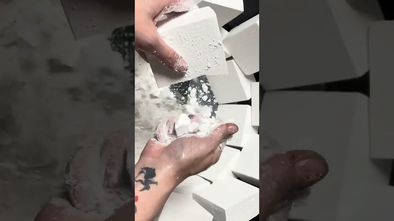 Blocks of Fresh Stacked Chalk