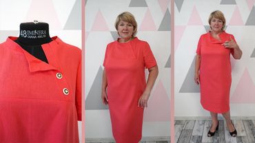 Элегантное летнее платье из льна с оригинальной горловиной. Моделирование и раскрой