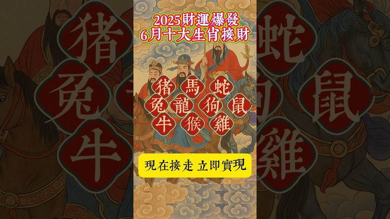 【2025財運爆發，6月十大生肖來接財】#生肖 #財運 #運勢 #屬相 #風水 #命理