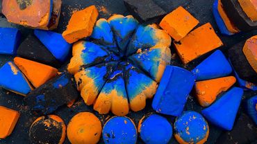 INSANE Pigment Chalk Crush! BLACK, BLUE & ORANGE Explosions! Dusty,Crunchy, Silky