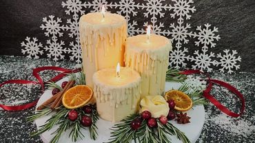 کیک کریسمس "سوزاندن شمع"! آسان است! دستورالعمل های دقیق مونتاژ و تزئین!