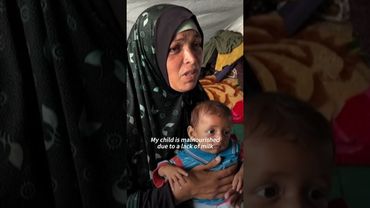 Gaza mother forced to feed baby boiled water amid dire shortages | AFP #shorts