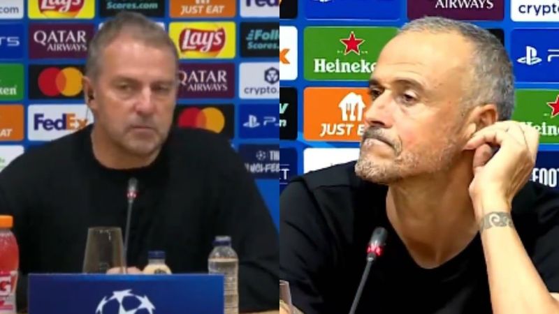 Реакция Луиса Энрике и Ханси Флика после матча Барселона 1:2 ПСЖ