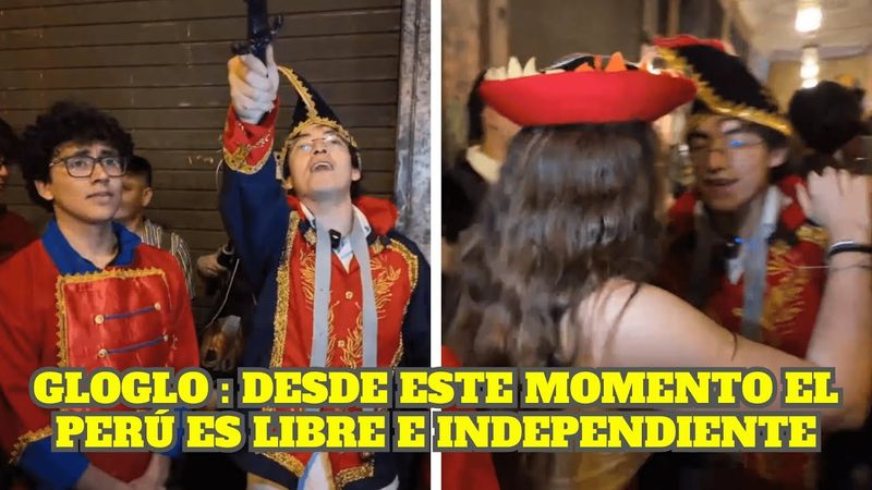 GLOGLO INDEPENDIZA PERÚ Y CELEBRA BAILANDO CON EMIKUKIS