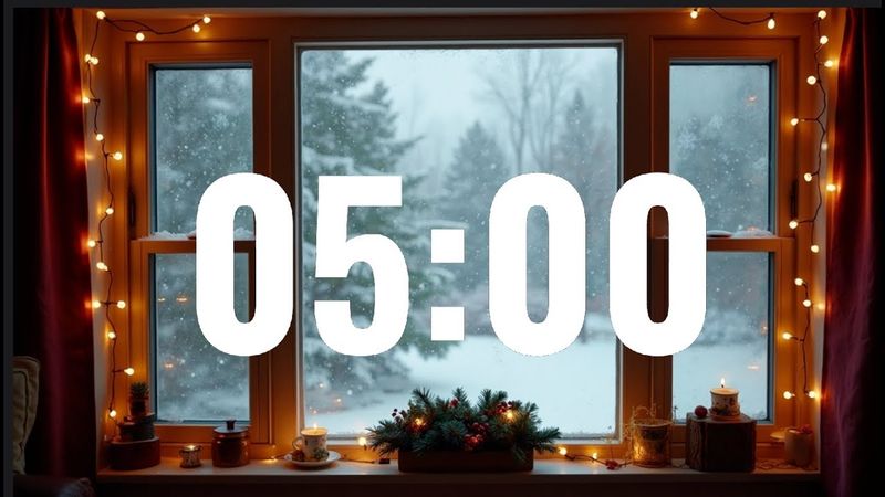 🎄-5 MINUTE CHRISTMAS TIMER WITH HOLIDAY  🎺MUSIC FOR RELAXING -🎄