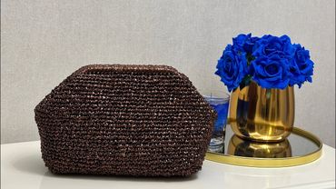 METALİK KÂĞIT İPLE BURSLU ÇANTA YAPIYORUZ #crochet #crochetbag #bursluçanta