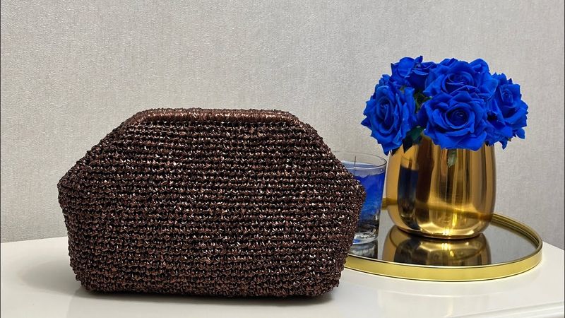 METALİK KÂĞIT İPLE BURSLU ÇANTA YAPIYORUZ #crochet #crochetbag #bursluçanta