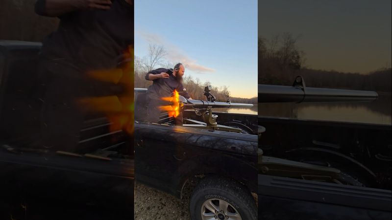 🔥Ford F-150 Flaming FIREPOWER🔥 106mm M40 Artillery GUN Fires 50cal Rifle #military #army #truck #edc