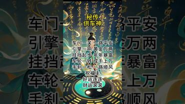 《祝由秘传》供车神！一路平安！好运连连！财运滚滚#祝由 #祝由十三科 #正能量 #国学文化 #道家文化 #民间文化 #佛教文化 #转运 #发财 #平安 #财运亨通 #好运连连 #鸿运当头