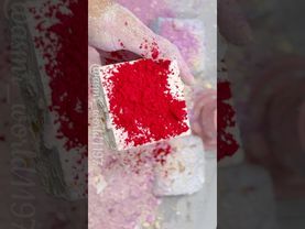 Red Holi Block #rainbowsoap #oddlysatisfying #soap #crunchycrumbles #relax #crushingtime #satisfying