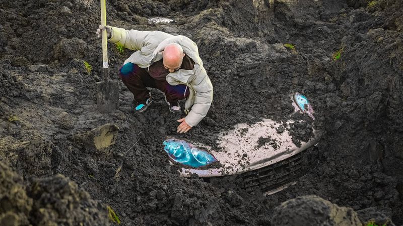 КУПИЛИ МАШИНУ СПРЯТАННУЮ В ОГОРОДЕ ПОД ЗЕМЛЁЙ
