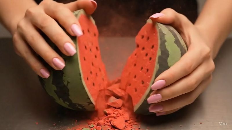 [AI ASMR] Gym chalk fruit crush