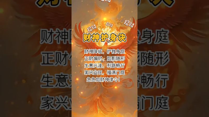 《财神护身诀》正财偏财！如影随形！接了！转发！功德无量！记得订阅！#正能量 #国学文化 #道家文化 #民间文化 #佛教文化 #转运 #发财 #财神 #保佑 #兴旺发 #祝由術 #口诀 #护法#磁场