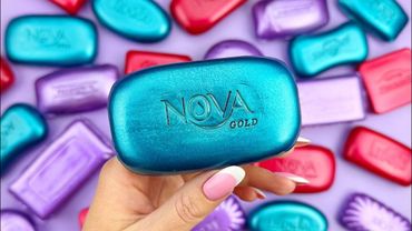 Relaxing ASMR Soap Art: Crushing Colorful Soap, Cutting cubes, and Creating with Glitter and Foam!