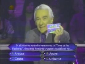 Quién Quiere Ser MILLONARIO Televen (Venezuela) 24/07/2011. Pregunta 10