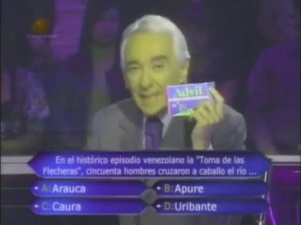 Quién Quiere Ser MILLONARIO Televen (Venezuela) 24/07/2011. Pregunta 10