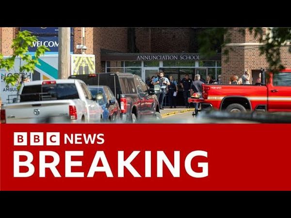 Two children killed in Minneapolis shooting during Catholic school Mass | BBC News